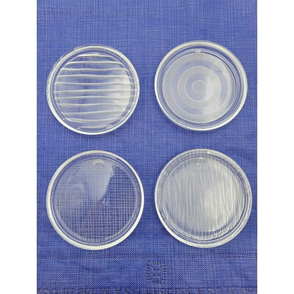 Salviati Venezia Set of 4 Crystal Coasters Art Glass with Box Vintage Italy
